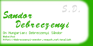 sandor debreczenyi business card